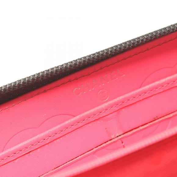 CHANEL Cambon Line Round Long Wallet Leather Patent Black - Picture 4 of 10